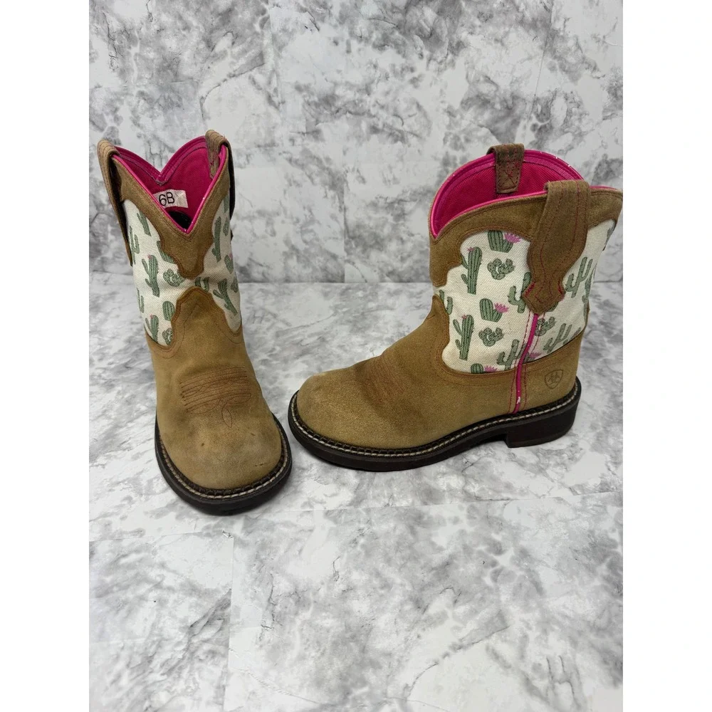 Ariat Fatbaby Heritage Dapper Cactus Tan Suede Western Boots boho festival  6B‎